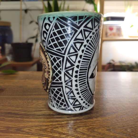 Handmade Sugarskull Day of the Dead Tumbler Mug - Picture 2 of 6